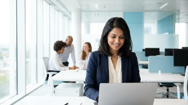 A professional working in a modern office